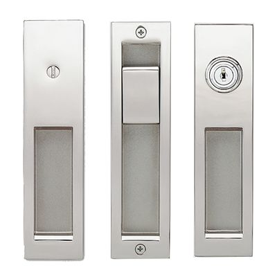 Sliding Door Latch, 4 Versions, Nickel