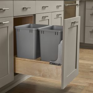 Rev-A-Shelf 4WCBM Series Maple Bottom Mount Waste Container w/ Rev-A-Motion®