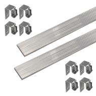 6' Kine Flex 3/4 Anodized Aluminum File Bar w/Side Bracket for 1/2" Drawer Bundle