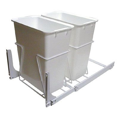 KV Door Mount Slide Out Waste Bins double bin 35 qt white